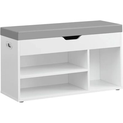 Panca contenitore VASAGLE - Bianco, Grigio, Marrone - 3 Scomparti Panca contenitore VASAGLE - Bianco, Grigio, Marrone - 3 Scomparti