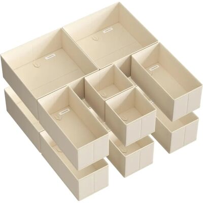 SONGMICS Schubladeneinlage - Faltbar, Leinenoptik, Sandbeige SONGMICS Schubladeneinlage - Faltbar, Leinenoptik, Sandbeige