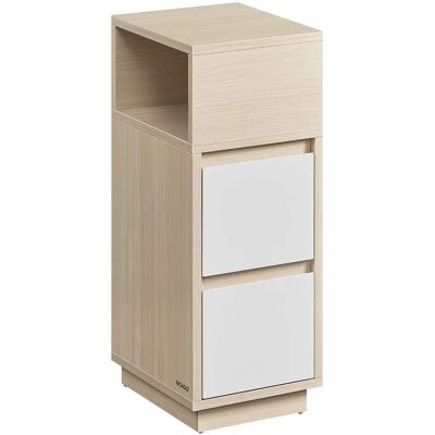 VASAGLE Beige Natur + Weiß Schmaler Nachttisch - Nachttisch VASAGLE Beige Natur + Weiß Schmaler Nachttisch - Nachttisch