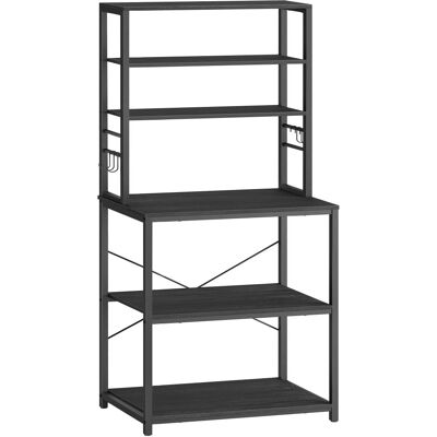 Estantería de Cocina VASAGLE, 6 Estantes y Ganchos, Gris - Almacenamiento de Cocina Estantería de Cocina VASAGLE, 6 Estantes y Ganchos, Gris - Almacenamiento de Cocina