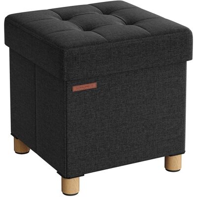 SONGMICS Pouf pieghevole con contenitore nero SONGMICS Pouf pieghevole con contenitore nero