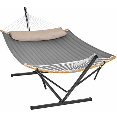 SONGMICS Hamac avec Structure en Métal - Gris - Publicité SONGMICS Hamac avec Structure en Métal - Gris - Publicité
