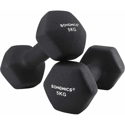 SONGMICS Schwarze 5kg Kurzhanteln - Kurzhanteln SONGMICS Schwarze 5kg Kurzhanteln - Kurzhanteln