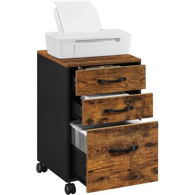 VASAGLE - OFC065B01 - 3 Drawers - Wheels - File Cabinet VASAGLE - OFC065B01 - 3 Drawers - Wheels - File Cabinet