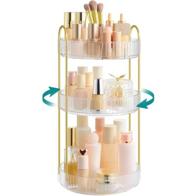 SONGMICS Transparent 3-Tier Rotating Makeup Organizer - Makeup Storage SONGMICS Transparent 3-Tier Rotating Makeup Organizer - Makeup Storage