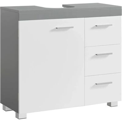 VASAGLE Bathroom Cabinet - White & Grey - 3 Drawers & 2 Compartments VASAGLE Bathroom Cabinet - White & Grey - 3 Drawers & 2 Compartments