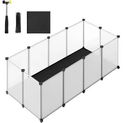 Biały Ogrodzenie dla Zwierząt z Wodoodpornym Atrakcyjnym Podłogą - 125L x 63W x 42H cm Biały Ogrodzenie dla Zwierząt z Wodoodpornym Atrakcyjnym Podłogą - 125L x 63W x 42H cm