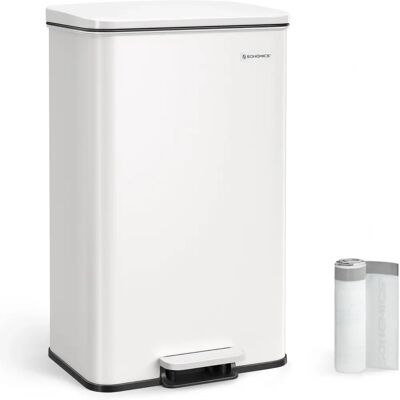 Pricenet 40L Steel Kitchen Trash Can - Soft Close, 15 Bags Pricenet 40L Steel Kitchen Trash Can - Soft Close, 15 Bags
