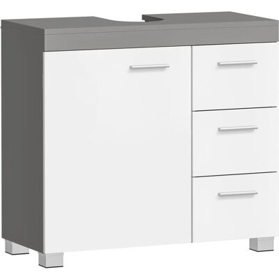 SONGMICS Kylpyhuonekaappi - 3 laatikkoa, 2 osastoa, MDF, Harmaa SONGMICS Kylpyhuonekaappi - 3 laatikkoa, 2 osastoa, MDF, Harmaa