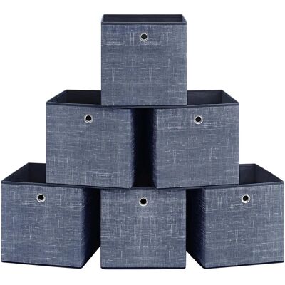 Ensemble de boîtes de rangement SONGMICS - 6 en tissu non tissé, bleu brumeux - Ensemble de boîtes - Publicité Ensemble de boîtes de rangement SONGMICS - 6 en tissu non tissé, bleu brumeux - Ensemble de boîtes - Publicité