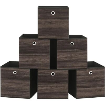 SONGMICS Chestnut Brown Storage Box Set - Foldable, 6 pcs SONGMICS Chestnut Brown Storage Box Set - Foldable, 6 pcs