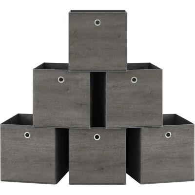 SONGMICS Storage Boxes - 6 Foldable Non-Woven Oxford Gray SONGMICS Storage Boxes - 6 Foldable Non-Woven Oxford Gray