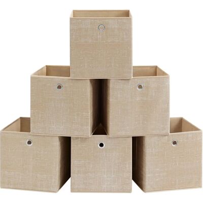 SONGMICS Aufbewahrungsboxen - 6 Vliesstoff-Boxen - Grau Meliert SONGMICS Aufbewahrungsboxen - 6 Vliesstoff-Boxen - Grau Meliert
