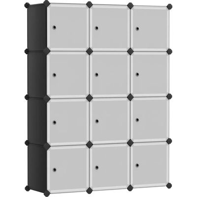 SONGMICS Black and White 12 Cubes Bookcase SONGMICS Black and White 12 Cubes Bookcase