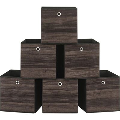 SONGMICS - Set of 6 Non-Woven Box - Chestnut Brown SONGMICS - Set of 6 Non-Woven Box - Chestnut Brown