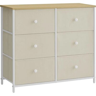 SONGMICS Camel Yellow & Cream White Fabric Drawer Chest - Storage Organizer SONGMICS Camel Yellow & Cream White Fabric Drawer Chest - Storage Organizer