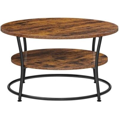 VASAGLE Vintage Dunkelbraun Runder Couchtisch - Couchtisch VASAGLE Vintage Dunkelbraun Runder Couchtisch - Couchtisch
