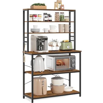 Scaffale da Cucina VASAGLE - Marrone Vintage & Nero - 6 Livelli Scaffale da Cucina VASAGLE - Marrone Vintage & Nero - 6 Livelli