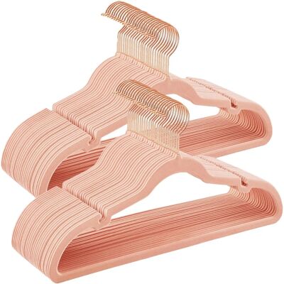 Perchas de Terciopelo Rosa Claro - Ganchos Perchas de Terciopelo Rosa Claro - Ganchos