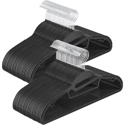 SONGMICS Black & Brown Plastic Coat Hangers - Clothes Hangers SONGMICS Black & Brown Plastic Coat Hangers - Clothes Hangers
