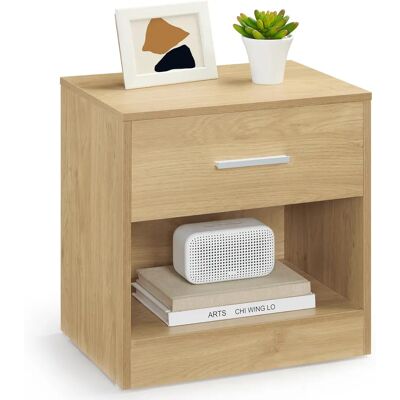 VASAGLE Bedside Table with Open Compartment and Drawer - Bedside Table VASAGLE Bedside Table with Open Compartment and Drawer - Bedside Table