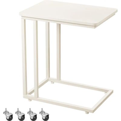 VASAGLE Cremeweiß Beistelltisch mit Rollen - End Table VASAGLE Cremeweiß Beistelltisch mit Rollen - End Table