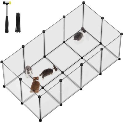SONGMICS Valkoinen Pieneläinten Piha - Turvallinen, Modulaarinen, 145x72x57cm SONGMICS Valkoinen Pieneläinten Piha - Turvallinen, Modulaarinen, 145x72x57cm