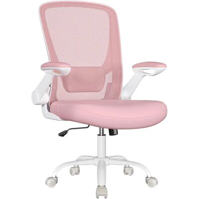 SONGMICS Ergonominen Toimistotuoli - Säädettävä Lannen Tuki, Hengittävä Kangas, 53cm Istuinkorkeus, Roosa SONGMICS Ergonominen Toimistotuoli - Säädettävä Lannen Tuki, Hengittävä Kangas, 53cm Istuinkorkeus, Roosa