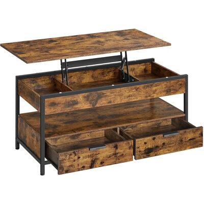 VASAGLE Couchtisch - Braun, Stauraum, 100x50x48-63cm VASAGLE Couchtisch - Braun, Stauraum, 100x50x48-63cm