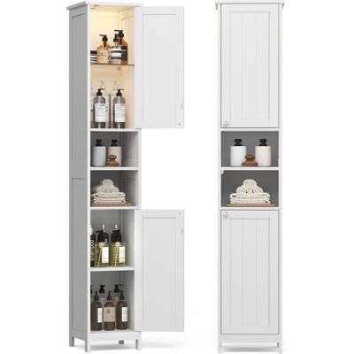 VASAGLE Hochschrank mit Beleuchtung - Platzsparend, Verstellbare Regale VASAGLE Hochschrank mit Beleuchtung - Platzsparend, Verstellbare Regale