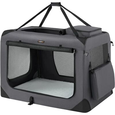Feandrea Hundebox faltbar Metallrahmen mit Griffen grau - Hundebox Feandrea Hundebox faltbar Metallrahmen mit Griffen grau - Hundebox