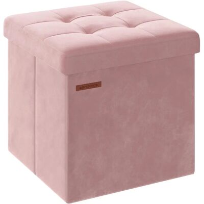 SONGMICS Banc de rangement en velours rose pastel - Banc - Publicité SONGMICS Banc de rangement en velours rose pastel - Banc - Publicité
