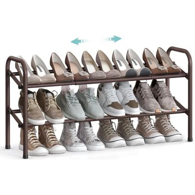 Étagère à chaussures bronze à 2 niveaux SONGMICS - Métal durable, Montage facile - Publicité Étagère à chaussures bronze à 2 niveaux SONGMICS - Métal durable, Montage facile - Publicité