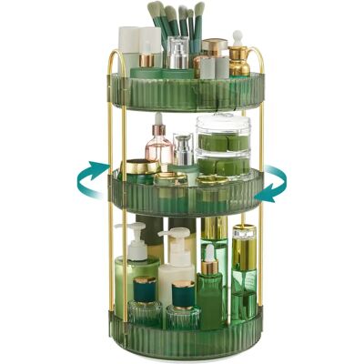 Organizzatore per trucco rotante verde pallido a 3 livelli - SONGMICS Organizzatore per trucco rotante verde pallido a 3 livelli - SONGMICS