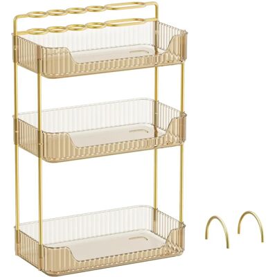 SONGMICS Makeup Organizer Champagne Gold - 3-Tier Rectangular, Customisable, Jewellery Holder SONGMICS Makeup Organizer Champagne Gold - 3-Tier Rectangular, Customisable, Jewellery Holder