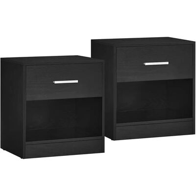 VASAGLE Nachttisch 2er Set Naturbeige-Klassikschwarz - Nachttisch VASAGLE Nachttisch 2er Set Naturbeige-Klassikschwarz - Nachttisch
