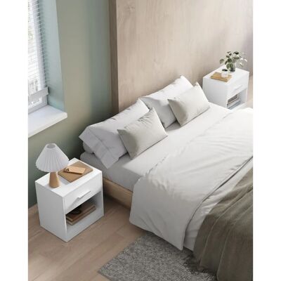 VASAGLE Nachttisch Set aus 2 - Naturbeige, Klassik - Nachttisch mit Schublade & offenem Fach VASAGLE Nachttisch Set aus 2 - Naturbeige, Klassik - Nachttisch mit Schublade & offenem Fach
