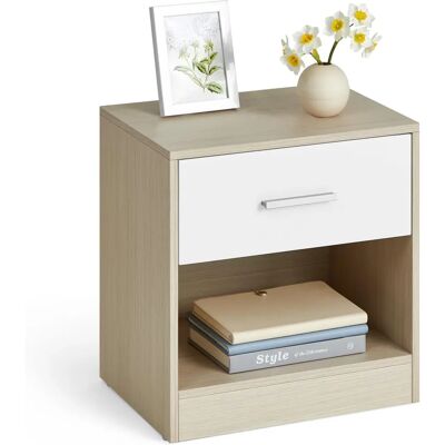 VASAGLE Bedside Table with Open Compartment and Drawer - Bedside Table VASAGLE Bedside Table with Open Compartment and Drawer - Bedside Table