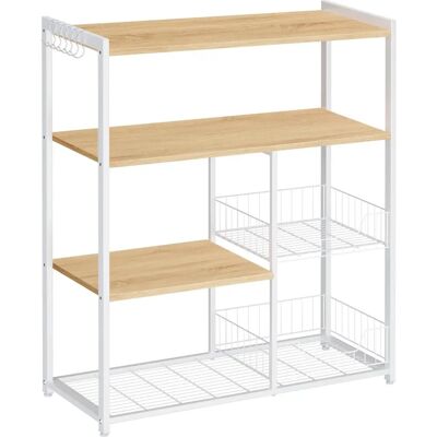 VASAGLE Kitchen Island with 2 Metal Mesh Baskets - Kitchen Storage Solution VASAGLE Kitchen Island with 2 Metal Mesh Baskets - Kitchen Storage Solution