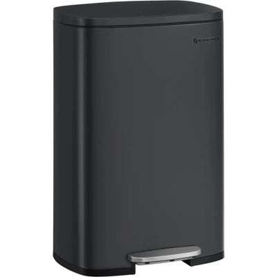 SONGMICS Black Steel Kitchen Pedal Bin 50L - Trash Bin SONGMICS Black Steel Kitchen Pedal Bin 50L - Trash Bin