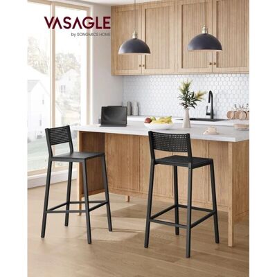 Vasagle Conjunto de 2 Taburetes de Bar Industriales - Soporta 130kg Vasagle Conjunto de 2 Taburetes de Bar Industriales - Soporta 130kg