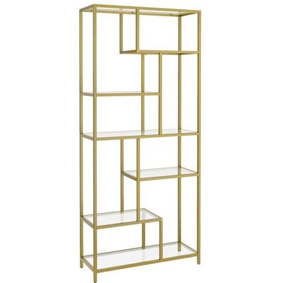 VASAGLE - 6-Niveaux Bookcase - 30x80x180 cm - Verre trempé - Publicité VASAGLE - 6-Niveaux Bookcase - 30x80x180 cm - Verre trempé - Publicité
