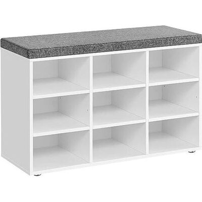 VASAGLE Banc de Chaussures - 9 Compartiments - Blanc - Publicité VASAGLE Banc de Chaussures - 9 Compartiments - Blanc - Publicité