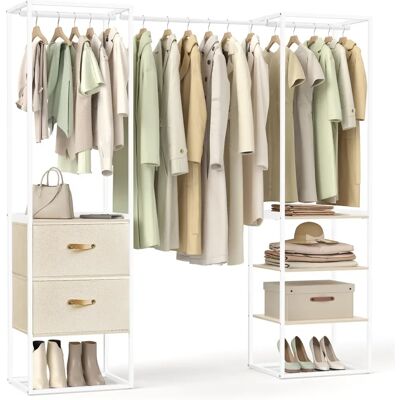 SONGMICS Kleiderständer mit 2 Schubladen und 4 Ablagen - Kleiderständer SONGMICS Kleiderständer mit 2 Schubladen und 4 Ablagen - Kleiderständer