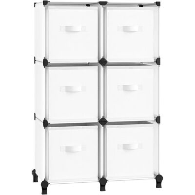 Unidade de armazenamento em cubo branca SONGMICS com 6 caixas de tecido - Organizador Unidade de armazenamento em cubo branca SONGMICS com 6 caixas de tecido - Organizador