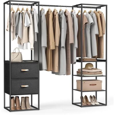 SONGMICS Kleiderständer - Verstellbar 150-180cm Ebenholzschwarz - Kleiderständer SONGMICS Kleiderständer - Verstellbar 150-180cm Ebenholzschwarz - Kleiderständer
