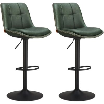 VASAGLE Tabouret de Bar Pivotant Réglable - Vert Forêt - Siège de Cuisine VASAGLE Tabouret de Bar Pivotant Réglable - Vert Forêt - Siège de Cuisine