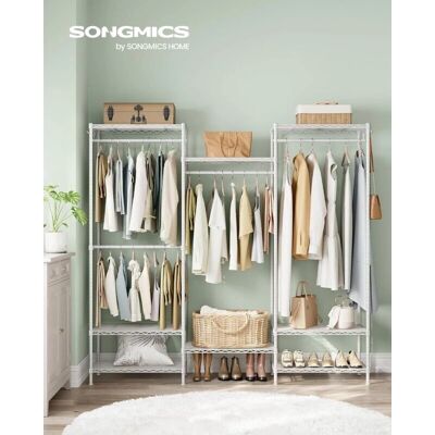 Songmics Weißes Metallkleiderschrank mit verstellbaren Regalen Songmics Weißes Metallkleiderschrank mit verstellbaren Regalen
