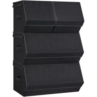 SONGMICS - 4-Pack Boxes - Beige Sand - Noir - Boîtes de Rangement SONGMICS - 4-Pack Boxes - Beige Sand - Noir - Boîtes de Rangement