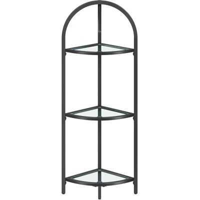 Scaffale angolare in vetro VASAGLE - 5 livelli nero moderno Scaffale angolare in vetro VASAGLE - 5 livelli nero moderno